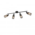 Mars - Matt Black 4 Spotlights with Smoked Glass