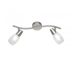 Colmar - Matt Nickel 2 Spotlights with Flower Pattern Glass Colmar - Matt Nickel 2 Spotlights with Flower Pattern Glass