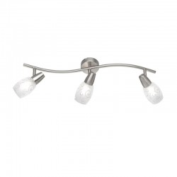 Colmar - Matt Nickel 3 Spotlights with Flower Pattern Glass Colmar - Matt Nickel 3 Spotlights with Flower Pattern Glass