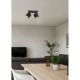 - Tommy - Matt Black 2 Spotlights with Black & Gold Shade Trio-R80332079 - Tommy - Matt Black 2 Spotlights with Black & Gold Shade
