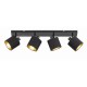 - Tommy - Matt Black 4 Spotlights with Black & Gold Shade Trio-R80334079 - Tommy - Matt Black 4 Spotlights with Black & Gold Shade