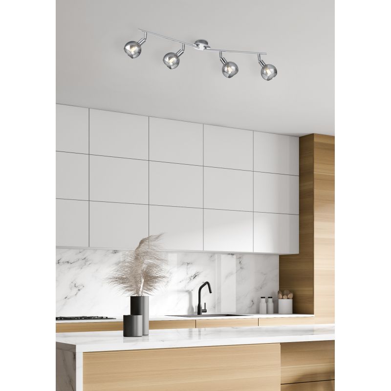 - Brest - Chrome 4 Spotlights with Smoked Glass Trio-R80594006 - Brest - Chrome 4 Spotlights with Smoked Glass