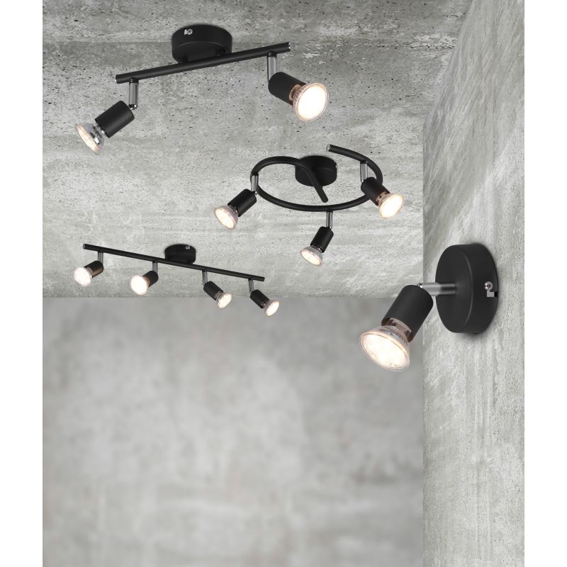 Trio-R80912032 - Paris - Black 2 Spotlights