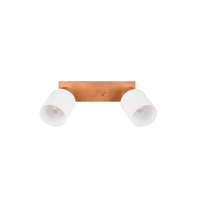 - Assam - Wooden 2 Spotlights with White Glass Trio-R81112030 - Assam - Wooden 2 Spotlights with White Glass