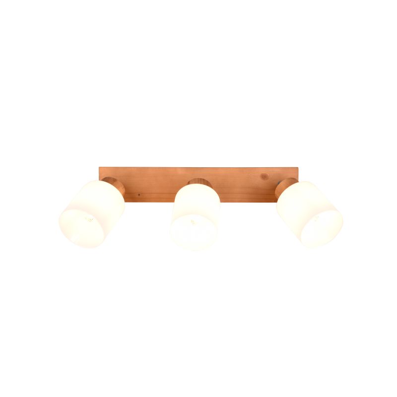 - Assam - Wooden 3 Spotlights with White Glass Trio-R81113030 - Assam - Wooden 3 Spotlights with White Glass
