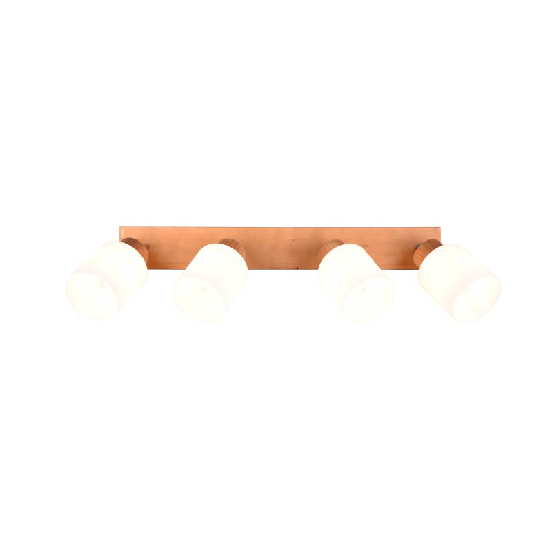 - Assam - Wooden 4 Spotlights with White Glass Trio-R81114030 - Assam - Wooden 4 Spotlights with White Glass