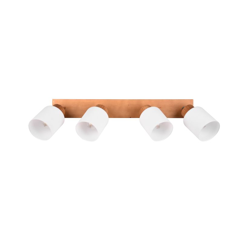 - Assam - Wooden 4 Spotlights with White Glass Trio-R81114030 - Assam - Wooden 4 Spotlights with White Glass