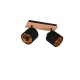- Tommy - Matt Black & Wooden 2 Spotlights with Black & Gold Shade Trio-R81332030 - Tommy - Matt Black & Wooden 2 Spotlights with Black & Gold Shade