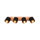 - Tommy - Matt Black & Wooden 4 Spotlights with Black & Gold Shade Trio-R81334030 - Tommy - Matt Black & Wooden 4 Spotlights with Black & Gold Shade