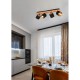 - Tommy - Matt Black & Wooden 4 Spotlights with Black & Gold Shade Trio-R81334030 - Tommy - Matt Black & Wooden 4 Spotlights with Black & Gold Shade