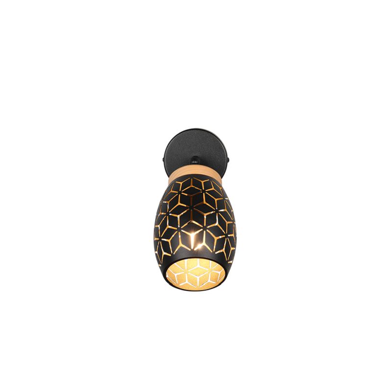 Trio-R81571780 - Bidar - Black Spotlight with Gold & Wood Accent