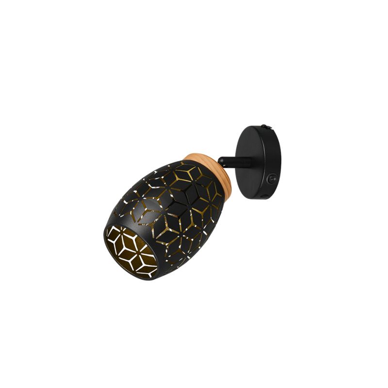 Trio-R81571780 - Bidar - Black Spotlight with Gold & Wood Accent
