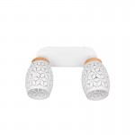Bidar - White 2 Spotlight with Wood Accent Bidar - White 2 Spotlight with Wood Accent
