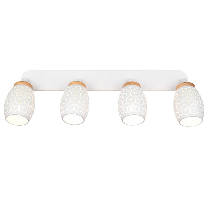 Trio-R81574031 - Bidar - White 4 Spotlight with Wood Accent