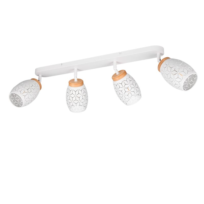 Trio-R81574031 - Bidar - White 4 Spotlight with Wood Accent