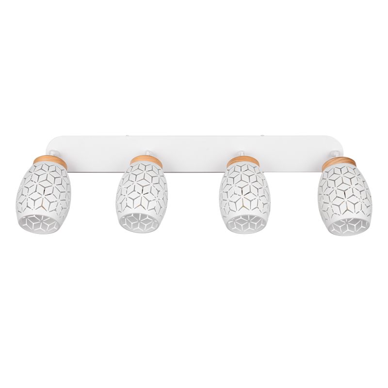 Trio-R81574031 - Bidar - White 4 Spotlight with Wood Accent