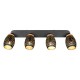 Trio-R81574080 - Bidar - Black 4 Spotlight with Gold & Wood Accent
