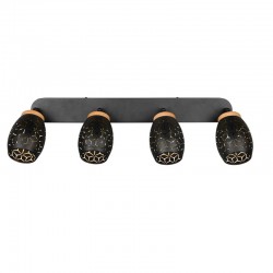Bidar - Black 4 Spotlight with Gold & Wood Accent Bidar - Black 4 Spotlight with Gold & Wood Accent