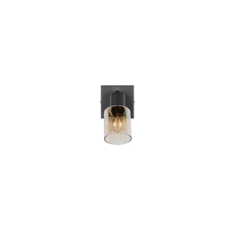 Trio-R81781032 - Cadiz - Matt Black Spotlight with Amber Glass