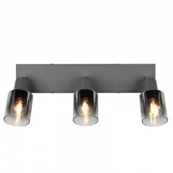 Cadiz - Anthracite 3 Spotlights with Smoked Ombre Glass Cadiz - Anthracite 3 Spotlights with Smoked Ombre Glass