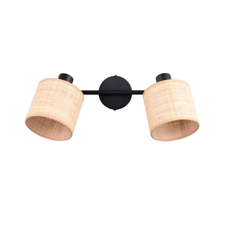 - Aimee - Matt Black 2 Spotlights with Natural Bast Trio-R81852036 - Aimee - Matt Black 2 Spotlights with Natural Bast