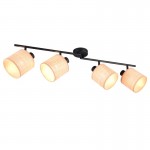 Aimee - Matt Black 4 Spotlights with Natural Bast Aimee - Matt Black 4 Spotlights with Natural Bast