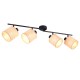 Trio-R81854036 - Aimee - Matt Black 4 Spotlights with Natural Bast