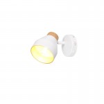 Valentin - White & Matt Gold Spotlight with Wooden Detail Valentin - White & Matt Gold Spotlight with Wooden Detail