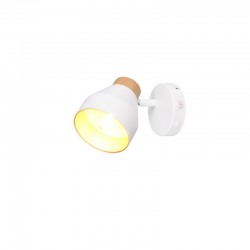 Valentin - White & Matt Gold Spotlight with Wooden Detail Valentin - White & Matt Gold Spotlight with Wooden Detail