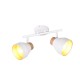 Trio-R81922031 - Valentin - White & Matt Gold 2 Spotlights with Wooden Detail