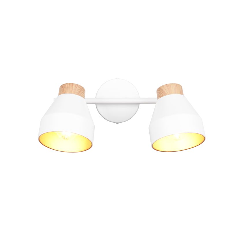 Trio-R81922031 - Valentin - White & Matt Gold 2 Spotlights with Wooden Detail