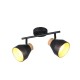 - Valentin - Black & Matt Gold 2 Spotlights with Wooden Detail Trio-R81922032 - Valentin - Black & Matt Gold 2 Spotlights with Wooden Detail