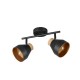 - Valentin - Black & Matt Gold 2 Spotlights with Wooden Detail Trio-R81922032 - Valentin - Black & Matt Gold 2 Spotlights with Wooden Detail