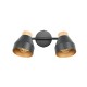 - Valentin - Black & Matt Gold 2 Spotlights with Wooden Detail Trio-R81922032 - Valentin - Black & Matt Gold 2 Spotlights with Wooden Detail