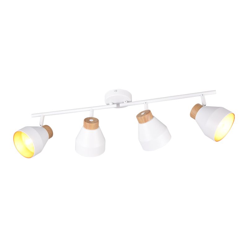 Trio-R81924031 - Valentin - White & Matt Gold 4 Spotlights with Wooden Detail