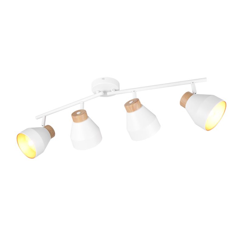 Trio-R81924031 - Valentin - White & Matt Gold 4 Spotlights with Wooden Detail