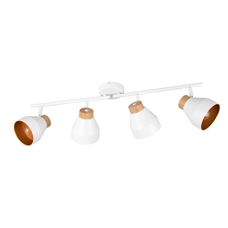 Trio-R81924031 - Valentin - White & Matt Gold 4 Spotlights with Wooden Detail