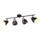 Trio-R81924032 - Valentin - Black & Matt Gold 4 Spotlights with Wooden Detail