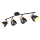 Trio-R81924032 - Valentin - Black & Matt Gold 4 Spotlights with Wooden Detail
