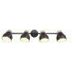 Trio-R81924032 - Valentin - Black & Matt Gold 4 Spotlights with Wooden Detail