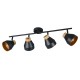 Trio-R81924032 - Valentin - Black & Matt Gold 4 Spotlights with Wooden Detail