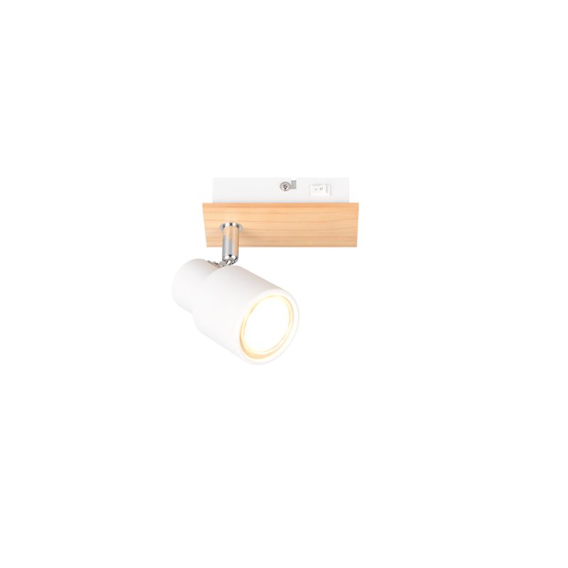 Trio-R81981731 - Pierre - Matt White & Wooden Spotlight