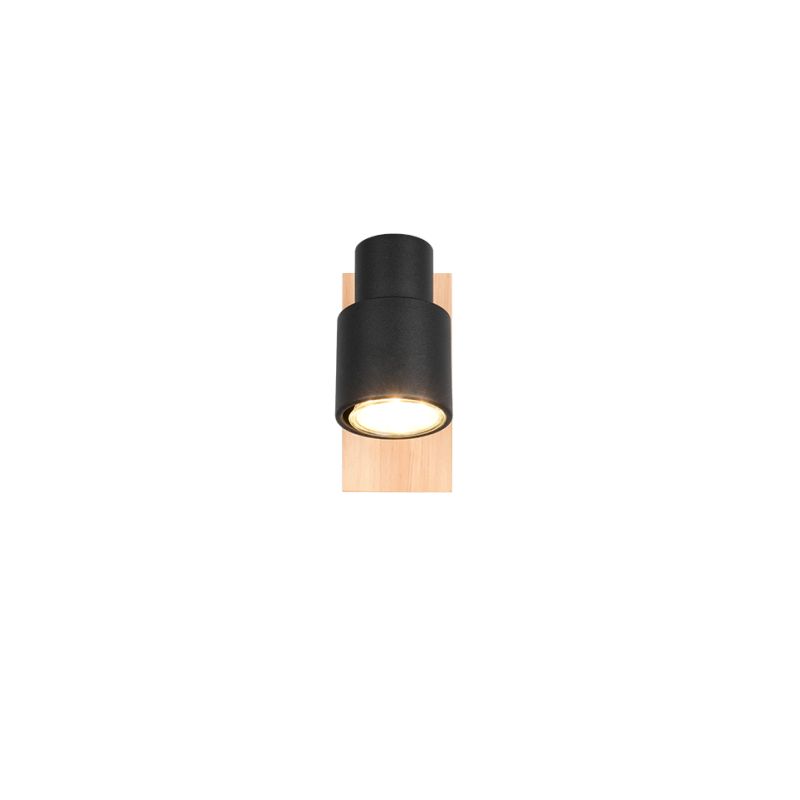 Trio-R81981732 - Pierre - Matt Black & Wooden Spotlight