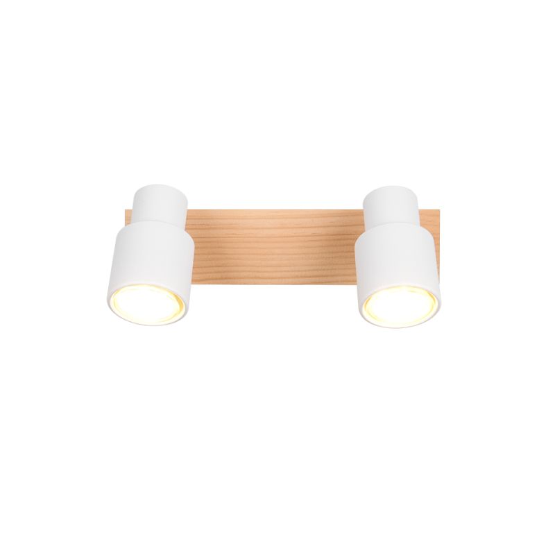 Trio-R81982031 - Pierre - Matt White & Wooden 2 Spotlights