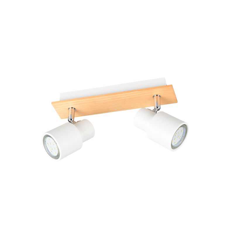 Trio-R81982031 - Pierre - Matt White & Wooden 2 Spotlights