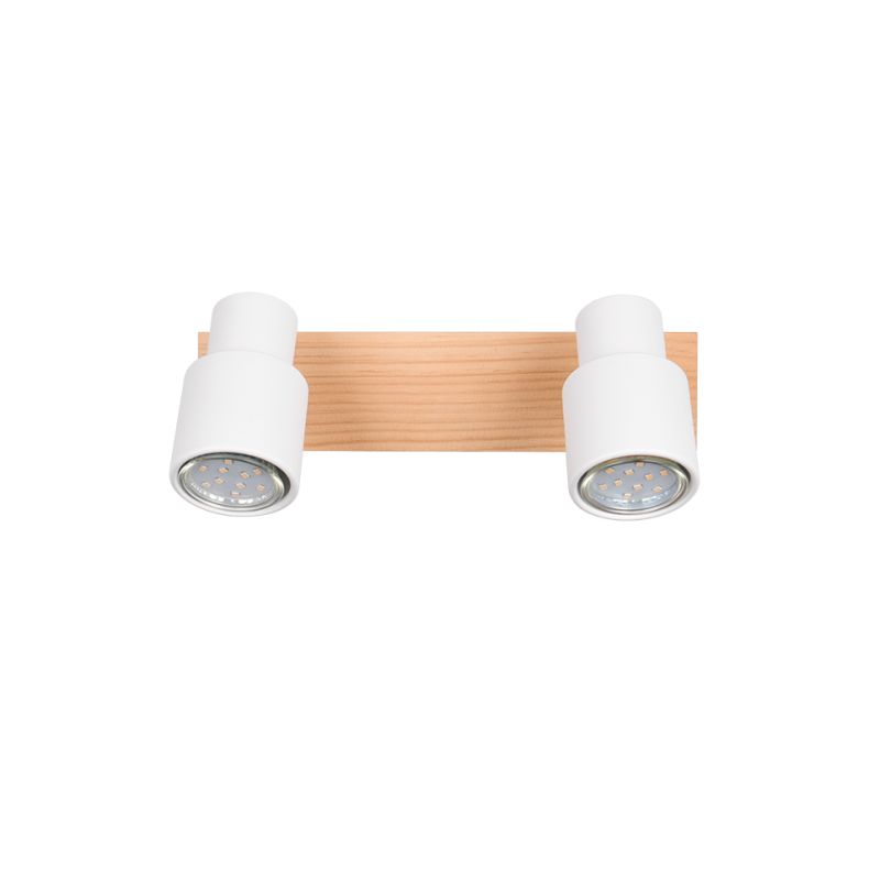 Trio-R81982031 - Pierre - Matt White & Wooden 2 Spotlights