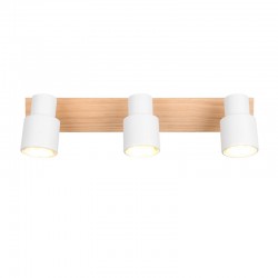 Pierre - Matt White & Wooden 3 Spotlights Pierre - Matt White & Wooden 3 Spotlights