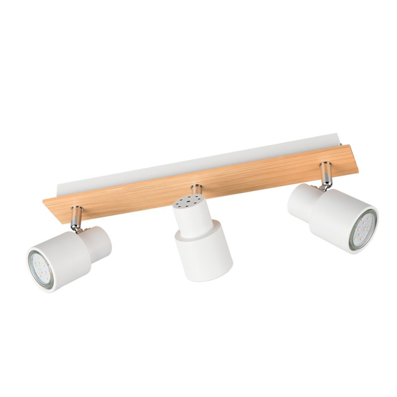 Trio-R81983031 - Pierre - Matt White & Wooden 3 Spotlights