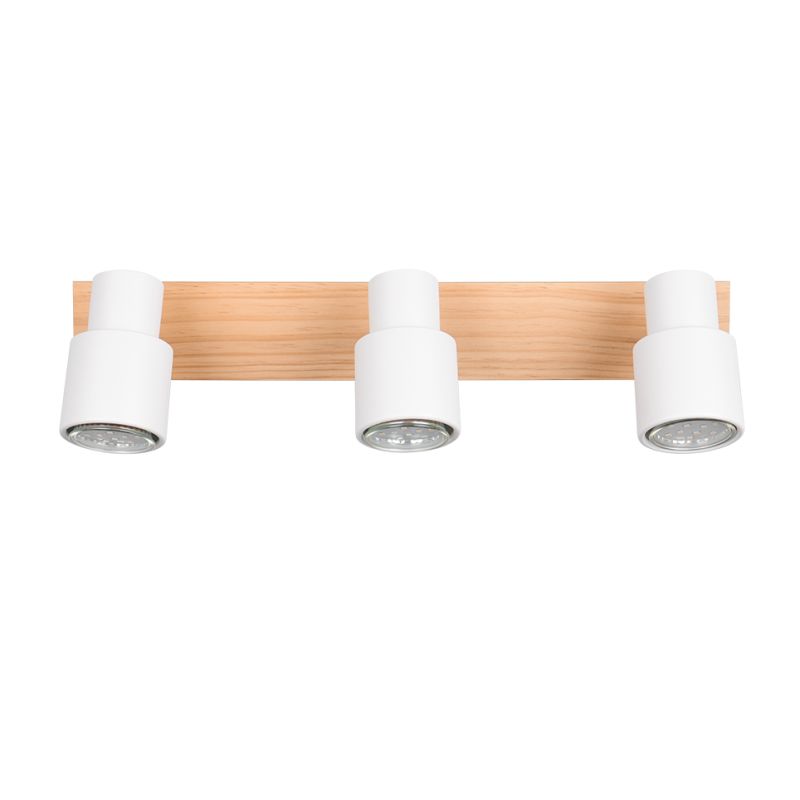Trio-R81983031 - Pierre - Matt White & Wooden 3 Spotlights