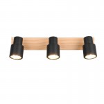 Pierre - Matt Black & Wooden 3 Spotlights Pierre - Matt Black & Wooden 3 Spotlights